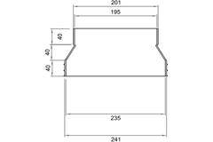 Wavin Ventiza Transition PVC Oval 235x80 mm to 195x80 mm M/S
