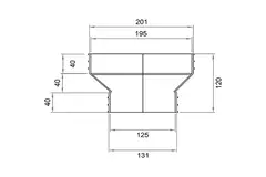 Wavin Ventiza Transition PVC Oval 195x80 mm to 125 mm M/M