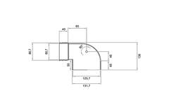 Wavin Ventiza End Piece 90 degrees PVC Oval 195x80x50 mm with diameter 125 mm M/M