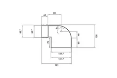 Wavin Ventiza End Piece 90 degrees PVC Oval 195x80x70 mm with diameter 125 mm M/M