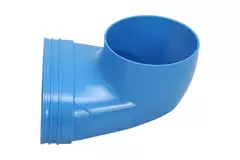 Wavin Ventiza End Piece 90 degrees PVC Oval 195x80x70 mm with diameter 125 mm M/M