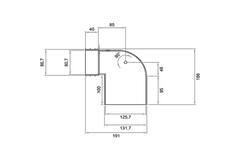 Wavin Ventiza End Piece 90 degrees PVC Oval 195x80x100 mm with diameter 125 mm M/M