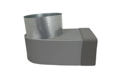 Thermoduct angled corner piece 220x80 mm to diameter 125 mm
