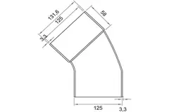 Wavin Ventiza 45 degrees PVC bend round with diameter 125 mm M/S