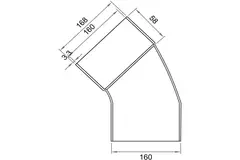 Wavin Ventiza 45 degrees PVC bend round with diameter 160 mm M/S