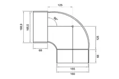 Wavin Ventiza 90 degrees PVC bend round 160 mm M/S