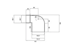 Wavin Ventiza end piece 90 degrees PVC Round 125x80x100 mm M/M