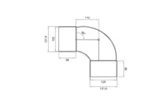 Wavin Ventiza 90 degrees PVC bend round 125 mm M/M