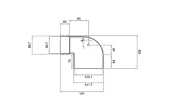 Wavin Ventiza end piece 90 degrees PVC Round 125x80x70 mm M/M