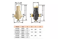Brass (microbubble) deaerator with horizontal connection 1 ‘F+M