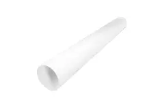Pipe white diameter 125 mm length 1 meter metal - RAL 9010