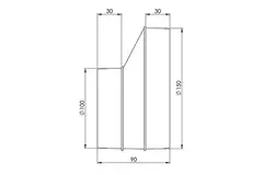Europlast round plastic reducer 150 mm to 100 mm - AP150-100