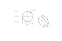 Connection piece for axial fan - stainless steel 1250 02