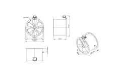 Axial 560 mm duct fan - AL 560 D4 01 CFG