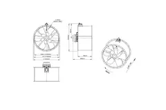 Axial 1250 mm duct fan - AL 1250 D6 03 CFG