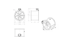 Axial 450 mm duct fan - AL 450 D4 01 CFG