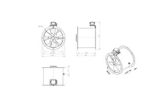 Axial 400 mm duct fan - AL 400 D2 01 CFG