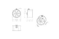 Axial 1120 mm duct fan flue F300- AL 1120 D6 F3 02 CFG