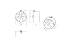 Axial 1250 mm duct fan flue F300- AL 1250 D6 F3 01 CFG
