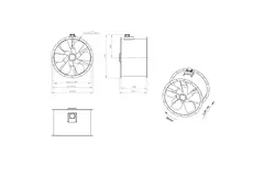 Axial 900 mm duct fan flue F300- AL 900 D4 F3 02 CFG