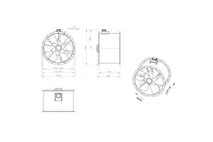 Axial 900 mm duct fan flue F300- AL 900 D6 F3 01 CFG