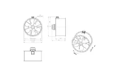 Axial 1250 mm duct fan flue F300- AL 1250 D6 F3 02 CFG
