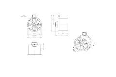 Axial 450 mm duct fan flue F300- AL 450 D2 F3 01 CFG