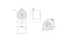Axial 500 mm duct fan flue F300- AL 500 D4 F3 01 CFG
