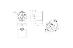 Axial 500 mm duct fan flue F300- AL 500 D2 F3 01 CFG