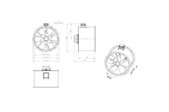 Axial 900 mm duct fan flue F300- AL 900 D4 F3 04 CFG