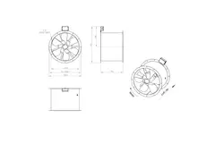 Axial 560 mm duct fan flue F300- AL 560 D4 F3 01 CFG