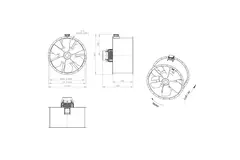 Axial 1250 mm duct fan flue F300- AL 1250 D6 F3 04 CFG