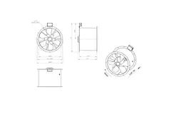 Axial 560 mm duct fan flue F300- AL 560 D4 F3 02 CFG