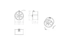 Axial 1000 mm duct fan flue F300- AL 1000 D6 F3 02 CFG