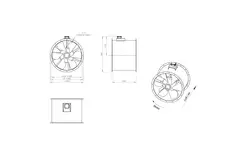 Axial 800 mm duct fan flue F300- AL 800 D6 F3 01 CFG