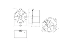 Axial 710 mm duct fan flue F300- AL 710 D6 F3 01 CFG