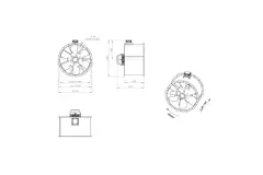 Axial 1000 mm duct fan flue F300- AL 1000 D4 F3 04 CFG