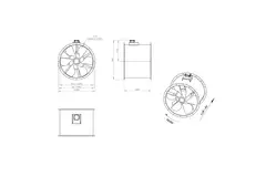 Axial 800 mm duct fan flue F300- AL 800 D4 F3 02 CFG