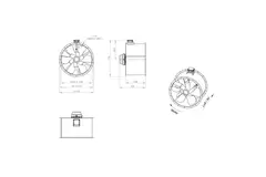 Axial 1000 mm duct fan flue F300- AL 1000 D4 F3 03 CFG