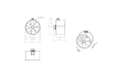 Axial 1000 mm duct fan flue F300- AL 1000 D4 F3 02 CFG