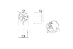 Axial 400 mm duct fan - AL 400 D2 02 CFG