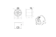 Axial 400 mm duct fan - AL 400 D4 01 CFG