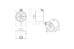 Axial 450 mm duct fan - AL 450 D2 01 CFG