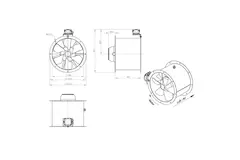 Axial 450 mm duct fan - AL 450 D42U 01 CFG
