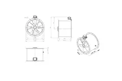 Axial 560 mm duct fan - AL 560 D84U 01 CFG