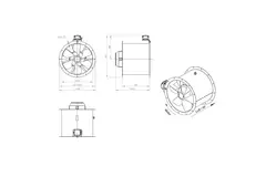 Axial 500 mm duct fan - AL 500 D42U 01 CFG