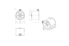 Axial 500 mm duct fan - AL 500 D4 03 CFG