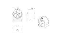 Axial 710 mm duct fan - AL 710 D84U 02 CFG