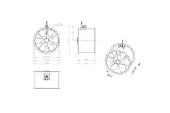 Axial 900 mm duct fan - AL 900 D4 02 CFG