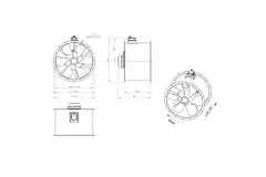 Axial 900 mm duct fan - AL 900 D4 04 CFG